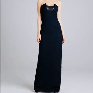 Badgley Mischka strapless Navy blue formal dress. size 8.EUC